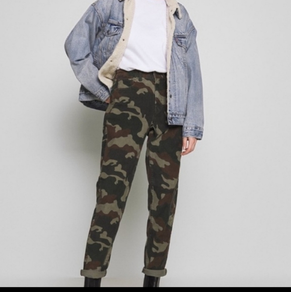 AE Mom Jeans- Army Camo Corduroy